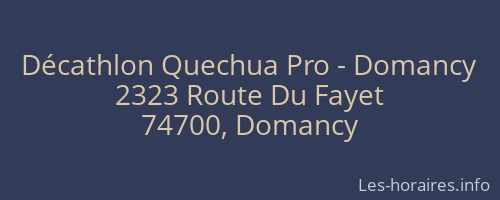 Décathlon Quechua Pro - Domancy