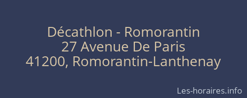 Décathlon - Romorantin