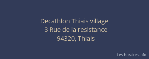 Decathlon Thiais village