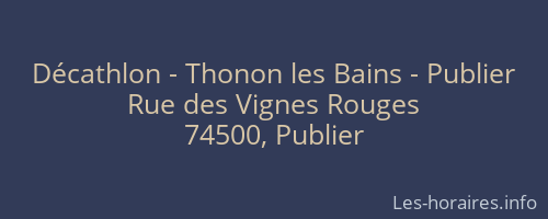 Décathlon - Thonon les Bains - Publier