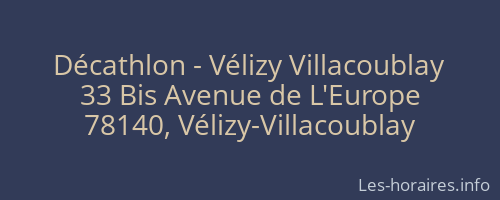 Décathlon - Vélizy Villacoublay