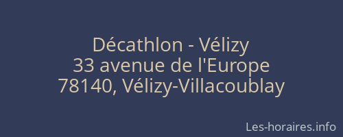 Décathlon - Vélizy