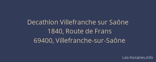 Decathlon Villefranche sur Saône
