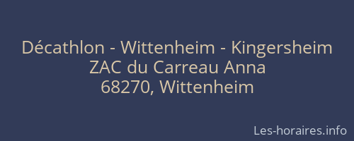 Décathlon - Wittenheim - Kingersheim