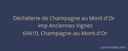 Déchèterie de Champagne au Mont d'Or