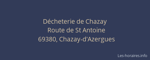 Décheterie de Chazay