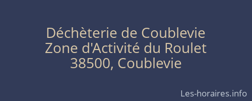 Déchèterie de Coublevie