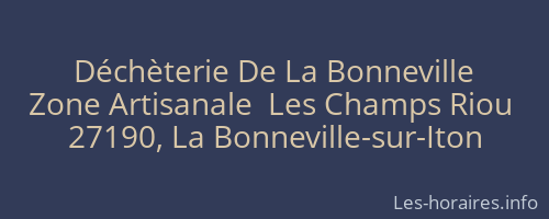 Déchèterie De La Bonneville