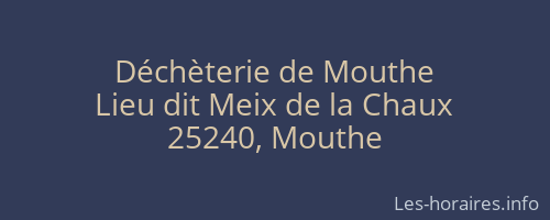 Déchèterie de Mouthe