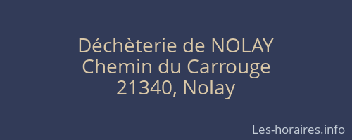 Déchèterie de NOLAY