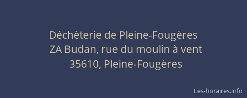 Déchèterie de Pleine-Fougères