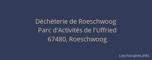 Déchèterie de Roeschwoog