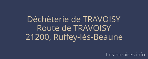 Déchèterie de TRAVOISY