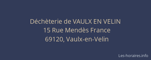 Déchèterie de VAULX EN VELIN