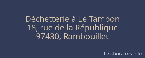 Déchetterie à Le Tampon
