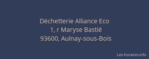 Déchetterie Alliance Eco