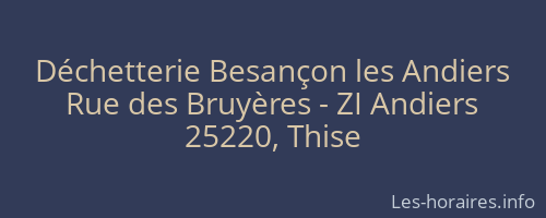 Déchetterie Besançon les Andiers
