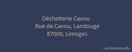 Déchetterie Cavou