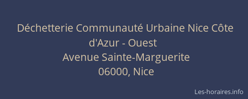 Déchetterie Communauté Urbaine Nice Côte d'Azur - Ouest