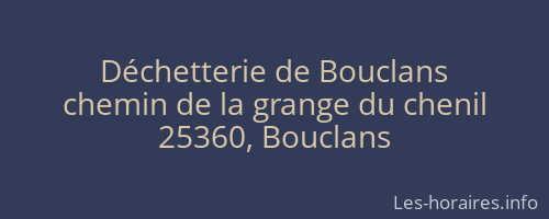 Déchetterie de Bouclans