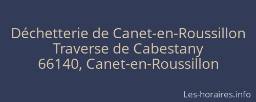 Déchetterie de Canet-en-Roussillon