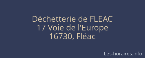 Déchetterie de FLEAC