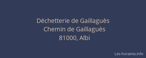 Déchetterie de Gaillaguès
