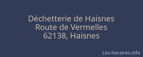 Déchetterie de Haisnes