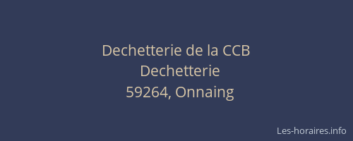 Dechetterie de la CCB