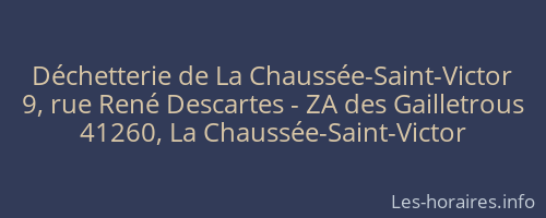 Déchetterie de La Chaussée-Saint-Victor