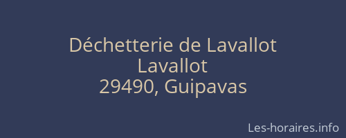 Déchetterie de Lavallot