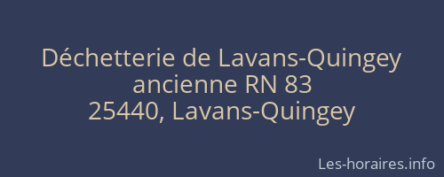 Déchetterie de Lavans-Quingey