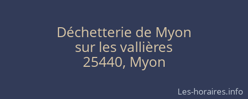 Déchetterie de Myon