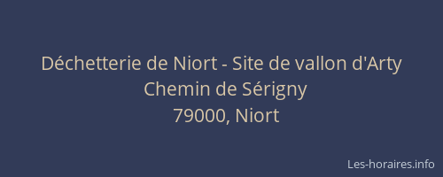 Déchetterie de Niort - Site de vallon d'Arty