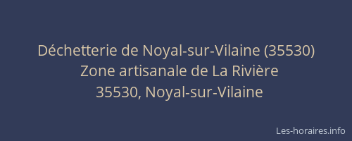 Déchetterie de Noyal-sur-Vilaine (35530)