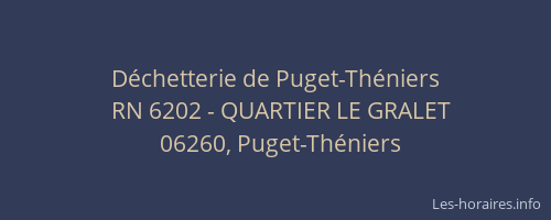 Déchetterie de Puget-Théniers