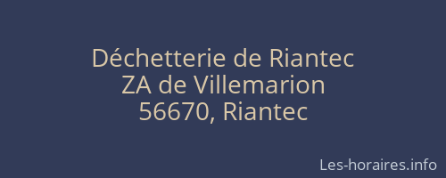 Déchetterie de Riantec