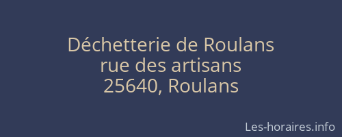 Déchetterie de Roulans