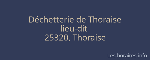 Déchetterie de Thoraise