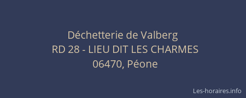 Déchetterie de Valberg