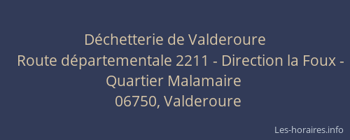 Déchetterie de Valderoure