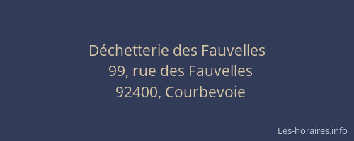 Déchetterie des Fauvelles