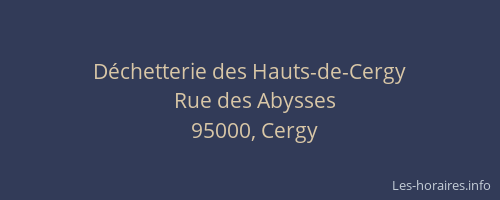 Déchetterie des Hauts-de-Cergy