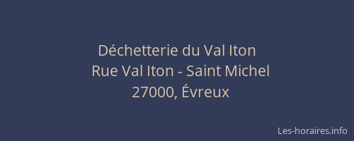 Déchetterie du Val Iton