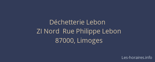 Déchetterie Lebon
