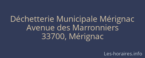 Déchetterie Municipale Mérignac