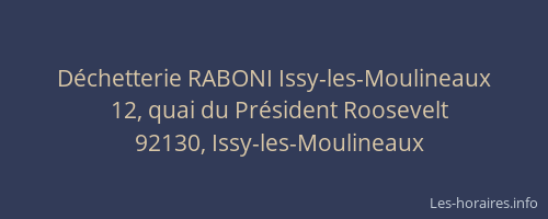 Déchetterie RABONI Issy-les-Moulineaux