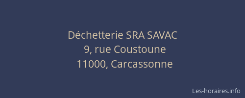 Déchetterie SRA SAVAC