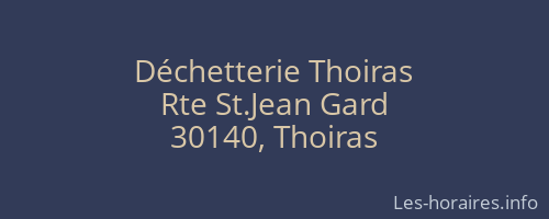 Déchetterie Thoiras