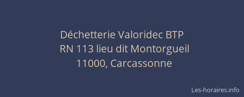 Déchetterie Valoridec BTP